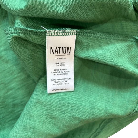 Nation LTD Jacie midi dress S green tiered smocked nap flutter Pima cotton NWT - Picture 9 of 11